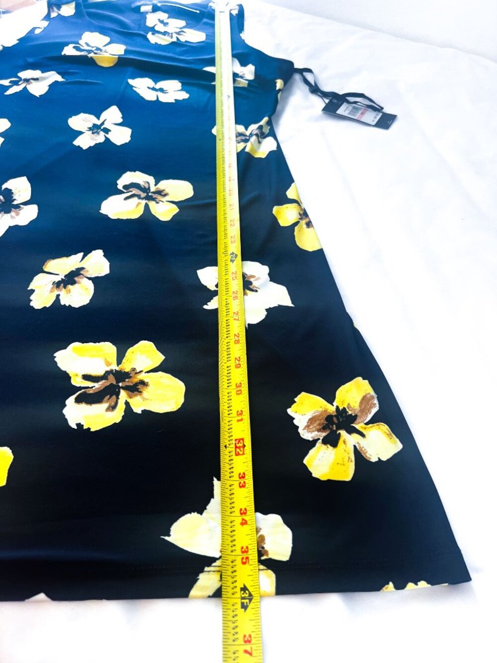 Tommy Hilfiger Floral Shift Dress- Women-10-Sky Captain Dark Navy Yellow-NWT - Picture 6 of 11
